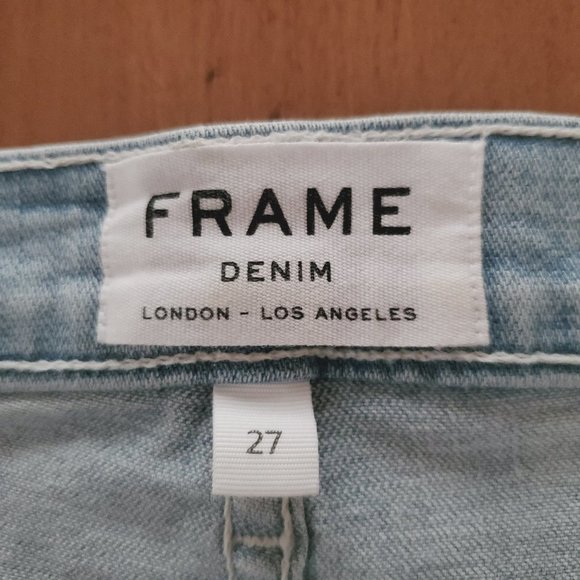 FRAME Denim Le Cutoff Shorts - EUC - Factory Distressed - Light Wash Sz 27 - Picture 7 of 10